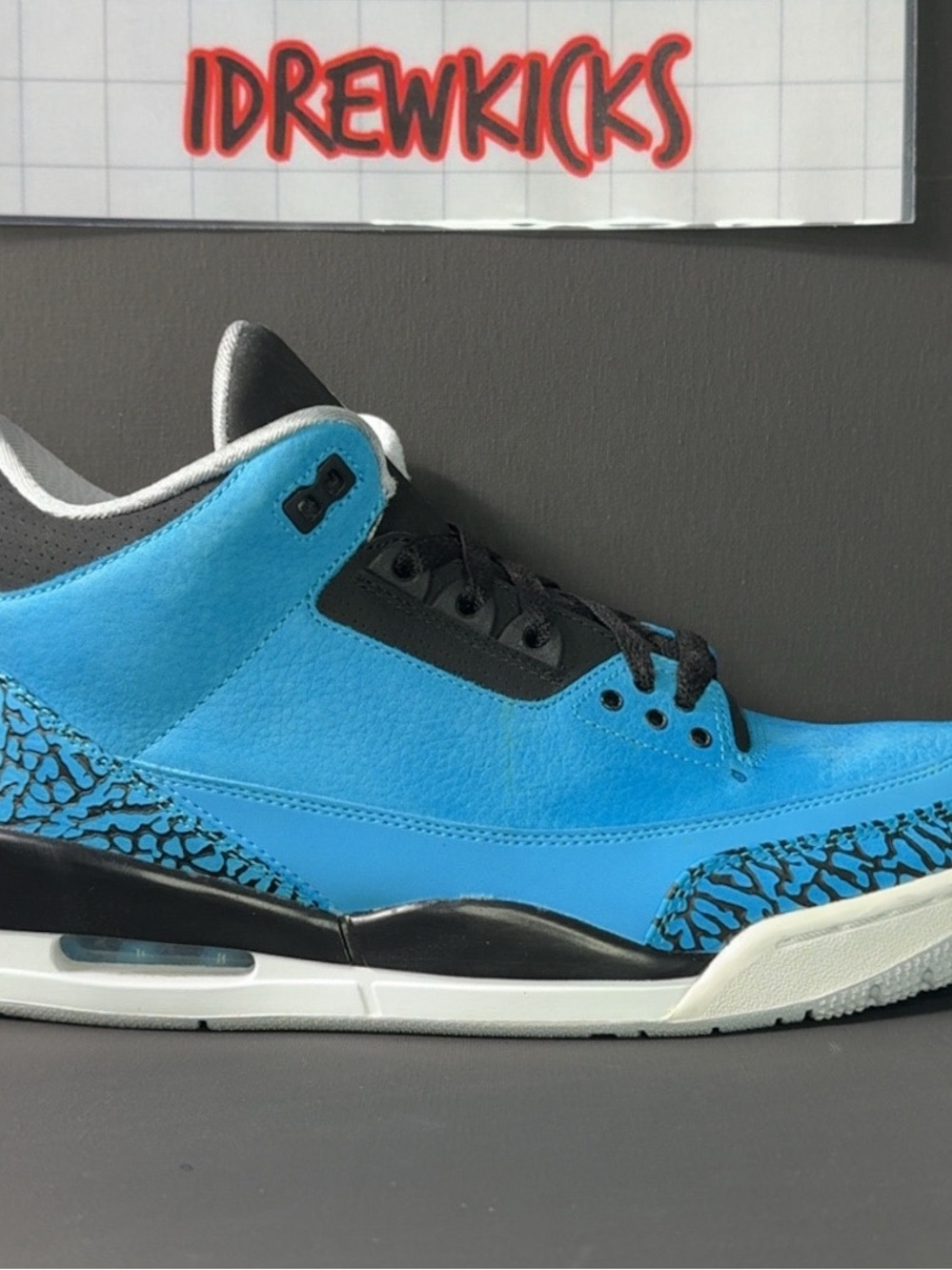 NIKE AIR JORDAN 3 RETRO POWDER BLUE SIZE 10 SNEAKERS 136064 406